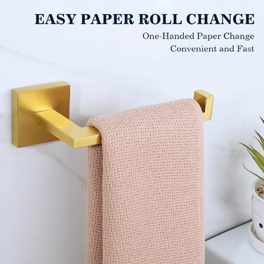 Тримач для туалетного паперу з нержавіючої сталі 304, 15 см. Сучасний настінний тримач для ванної кімнати, туалету та кухні (Золотистий)