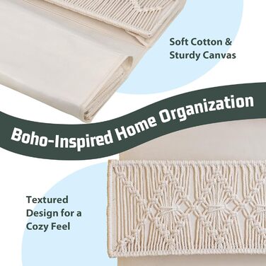 Органайзер для дверей з 4 кишенями, Бохо декор, настінне кріплення, для спальні, дитячої кімнати, ванної кімнати, слонова кістка