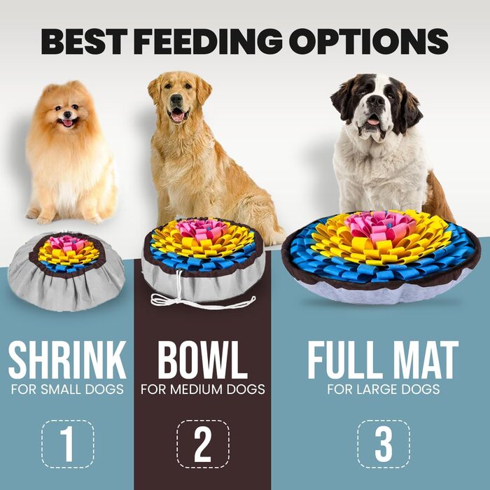 Килимок для собак PET ARENA Schnüffelteppich – килимок для нюхання, міцні матеріали, інтелектуальна іграшка, регульований розмір, можна прати (Рожевий, Жовтий, Синій)