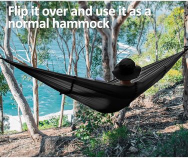 Гамак-москітна сітка NATUREFUN, 300 кг, 275x140 см, чорний