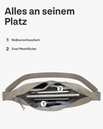 Сумка через плече Johnny Urban Ally Medium Desert Grey 10л - Унісекс, Місячна форма, Водовідштовхувальна