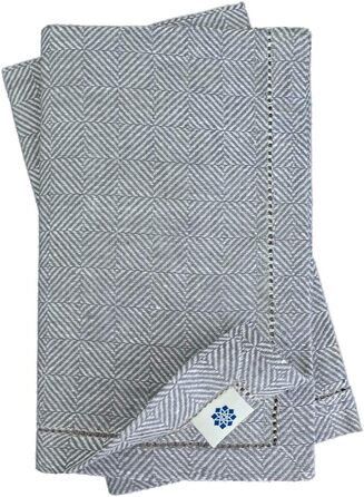 Linen & Cotton Quality - 4 Cloth Napkins, Linen Napkins, Scandi with Hemmed Edge - 100% Linen, Grey (44 x 44cm). Modern for Wedding, Catering, Hotel, Restaurant, Cafe, Dinner Party, Festive Occasions.