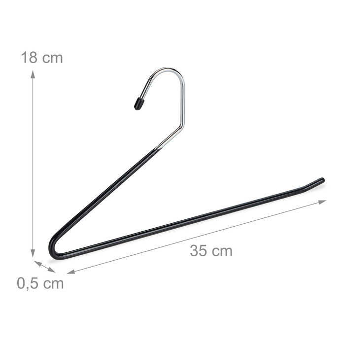 Relaxdays Set of black trousers hangers, non-slip