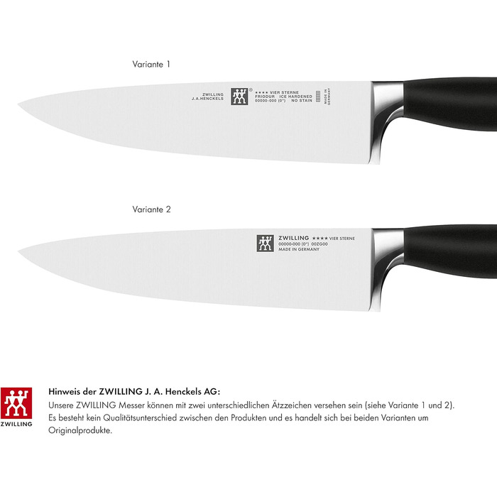 ZWILLING Vier Sterne Self-Sharpening Knife Block Set - 7 Piece German Stainless Steel Knife Set with Scissors & Black Handles