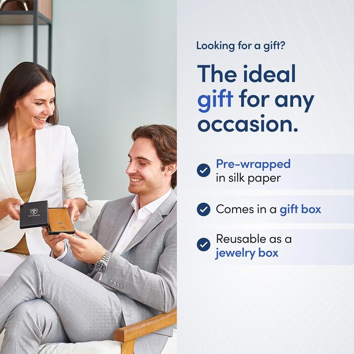 Чоловічий шкіряний гаманець TRAVANDO Autin з RFID-захистом, гаманець для грошей, картхолдер для чоловіків, подарункова коробка, чорний/помаранчевий (стандартний розмір, колір: коньячний)