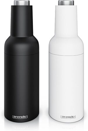 Arendo - Electric Salt and Pepper Mills - 2-Piece Set - One-Handed Operation - Grinds Automatically When Tilted - Battery Powered, Spice Grinder with Ceramic Grinder - Grind Sizes Infinitely Adjustable