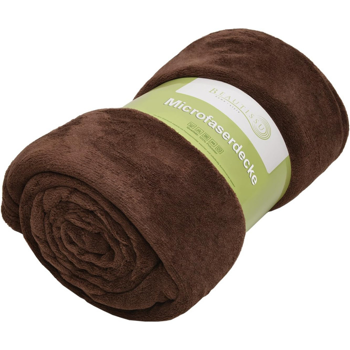 М'яка ковдра Beautissu Aurelia: плюшева, 220 x 240 см, темно-коричнева