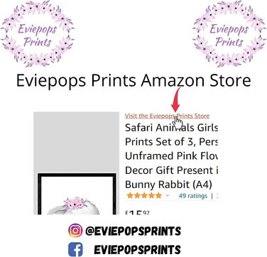 Eviepops Prints Safari Animals Set of 3 A4