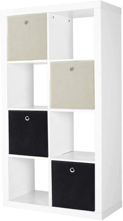SONGMICS Storage Box, 6 Pack, Folding Box, Foldable Organizer, with Finger Hole, 30 x 30 x 30 cm, Black, RFB02H-3