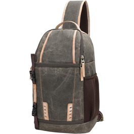 Сумка для камери Neuleben Sling Rucksack Vintage, водонепроникна, з канвасу, унісекс (зелена)
