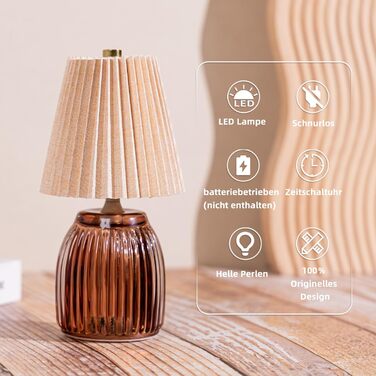 Бездротова настільна лампа MJ з таймером, акумулятор, батарейний живлення, для дому, декору, аварійне освітлення, бежева