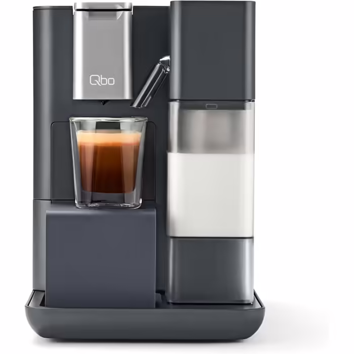 Капсульна кавомашина Tchibo Qbo MILK MASTER Premium для капучино, еспресо, крема, латте, з автоматичним спінюванням молока, знімний резервуар 300 мл, авто вимкнення, Gentle Grey