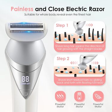 Електричний жіночий тример 7-в-1 | Lady Shaver | Водонепроникний IPX7 | LCD-дисплей | Для тіла та бікіні | USB-зарядка