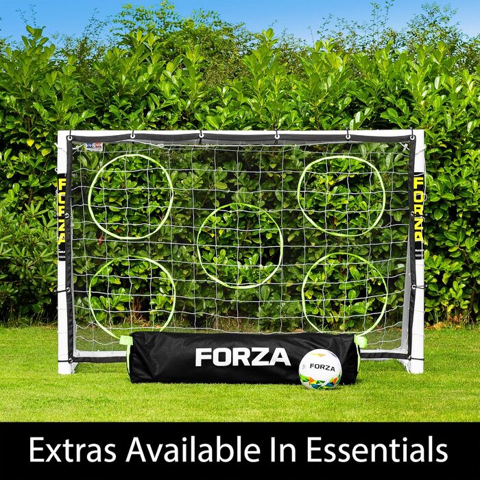 Ворота для футболу FORZA Garten – 5 розмірів, міцні, стійкі до погодних умов, з PVC, для дітей та дорослих, швидкий монтаж 1,8м x 1,2м