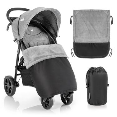 Zamboo Universal Car Seat Cover for Strollers and Buggies - Waterproof Outdoor Footmuff for Sport Carts & Joggers - Black Gray