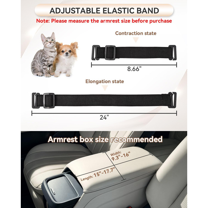 Автомобільний сидіння для собак PETSFIT - чорний/світло-коричневий, до 5 кг, з захисними гачками