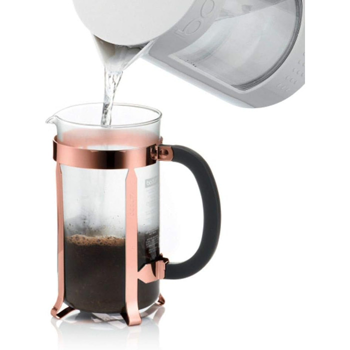 Френч-прес Bodum Chambord 1 л, мідний, набір із 6 склянок Pavina з подвійними стінками