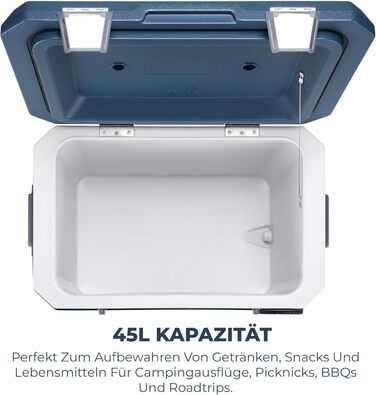 Subcold MOBI Rollkühlbox 45L: Ізольована сумка-холодильник на колесах для подорожей, авто, кемпінгу. PU-ізоляція, блакитний колір