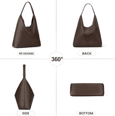 Жіноча шкіряна сумка-шопер GSenhui Hobo Bag (кава) – велика, м'яка, вінтажна сумка на плече для роботи, навчання, покупок