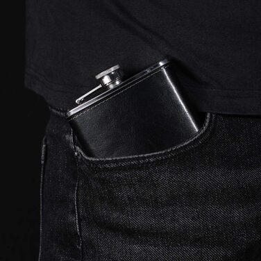 Фляга з імітацією крокодилячої шкіри, нержавіюча сталь, 510 мл, для віскі та лікеру, обгорнута в PU-шкіру, TANEAXON