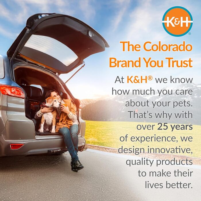 Автомобільний лежак для собак K&H Pet Products Buckle N' Go, великий (21x19x19 дюймів), сірий, водонепроникний, з регульованим ременем безпеки