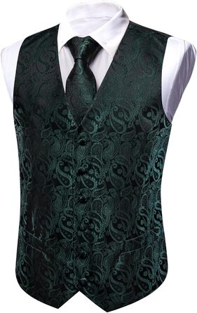 Костюмний жилет Barry.Wang з паєтками, краватка, метелик, комплект з 8 предметів для весілля, зелений жаккард