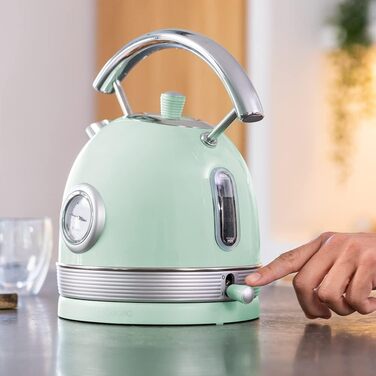 Електричний чайник Cecotec ThermoSense 420 Light Green, 1.8 л, 2200 Вт, з індикатором температури, зелений, з нержавіючої сталі, вінтажний стиль