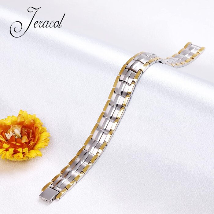 Браслет на магніті для чоловіків, титанової сталі, з магнітами 3500 Гаусс, регульований, з інструментом для зняття та подарунковою коробкою