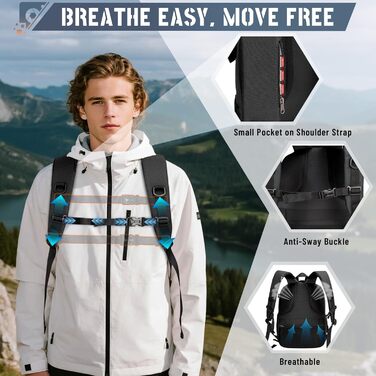 Рюкзак для фотокамери RAINSMORE: водонепроникний, з захистом від дощу, для DSLR/SLR, з відділенням для ноутбука, чорний