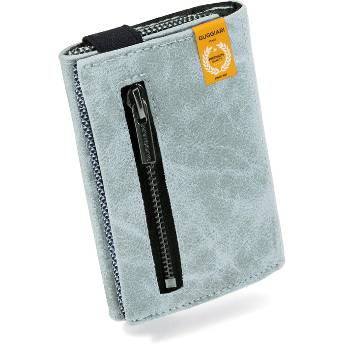 GUGGIARI® Slim Wallet with Coin Pocket made of Microfiber Jacquard with RFID Protection - Slim Wallet for Credit Cards - Credit Card Case - Wallet for on the Go