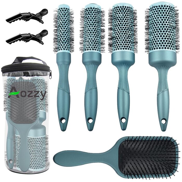 Набір для укладки волосся Haar-Rundbürste: круглі щітки, термостійкий нейлон, кераміка, антистатичні, для салонного догляду, з масажною щетиною