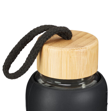 Relaxdays Glass Bottle with Bamboo Lid 550ml