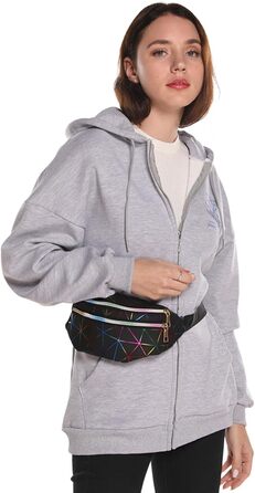 Чоловіча/Жіноча поясна сумка на пояс, бананка з PU шкіри, водонепроникна, чорна