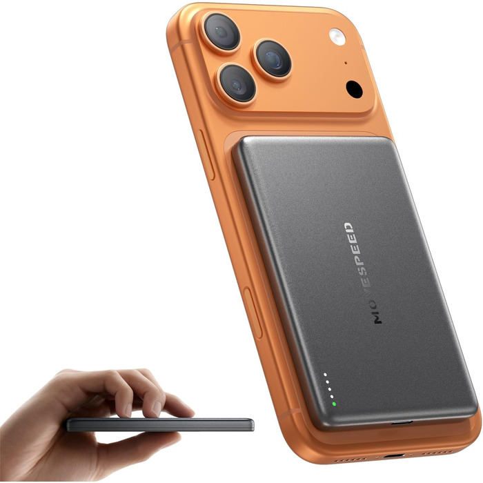 Power Bank MOVESPEED MagSafe 5000mAh Space Grau - Бездротовий зарядний пристрій для iPhone