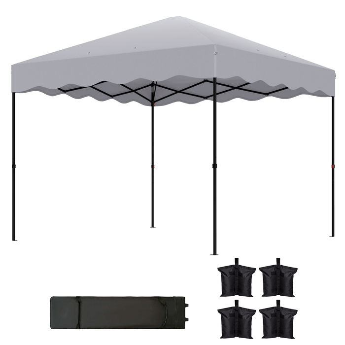 Outsunny Gazebo approx. 3x3m, water-resistant, stable, winter-proof, pop-up folding gazebo with UV protection 50+, foldable party tent, garden tent with carrying bag, garden gazebo for camping and garden, light grey | Aosom