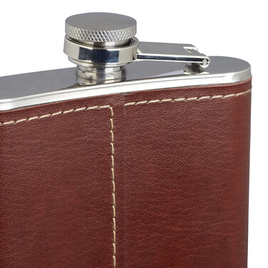 Relaxdays 200ml Flask with Faux Leather