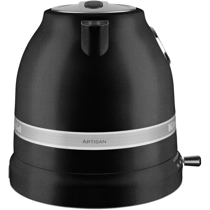 KitchenAid Kettle with temperature setting from 50 to 100°C | Teakettle with scale filter 1.5L | Electric 2400 Watt | Stainless steel | Black cast iron 1.5 liter black cast iron