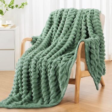 Плед RUIKASI 150x200 см, м'який флісовий плед, зелений колір для вітальні, дивана, декору та відпочинку