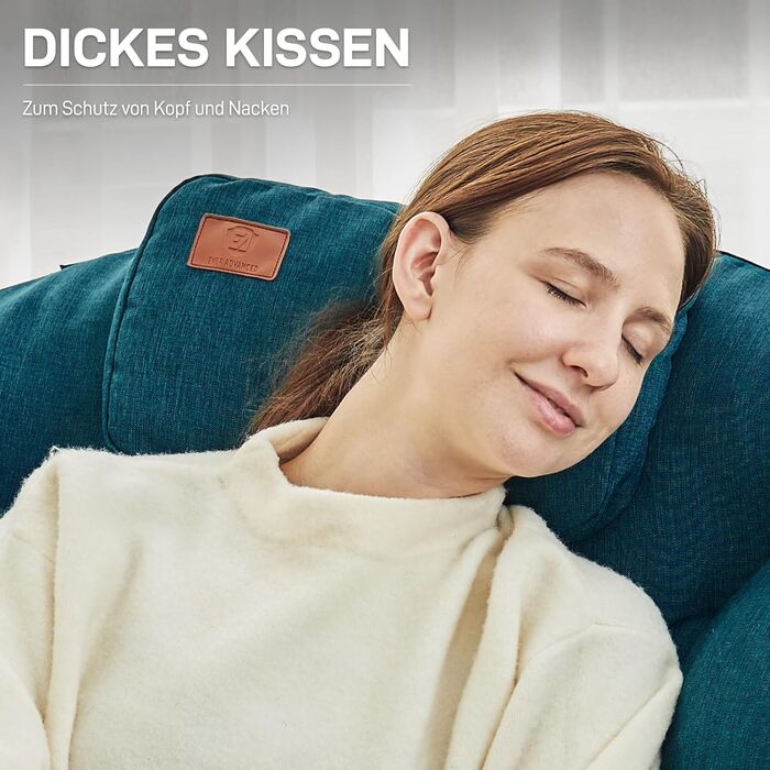 Крісло-місяць EVER ADVANCED Luxus XXL для кемпінгу, складне, до 150 кг, зелене. З подушкою, для саду, балкону, приміщення.