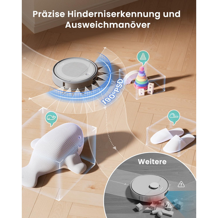 Робот-пилосос LEFANT M310 Ultra з функцією миття підлоги, сірий. Anti-Tangle, точне уникнення перешкод, керування через додаток та Alexa. Для тварин, килимів.