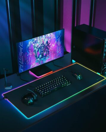 Ігрова мишка Pad Black Shark Manta P3 XL (90x40 см) - килимок для миші з RGB підсвічуванням, вологостійкий, чорний