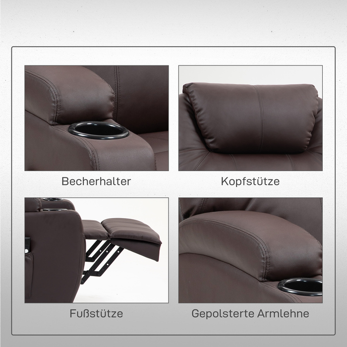 HOMCOM Lift Chair, Reclining, Recliner with Cup Holder & Storage Pouch, Remote Control | Aosom