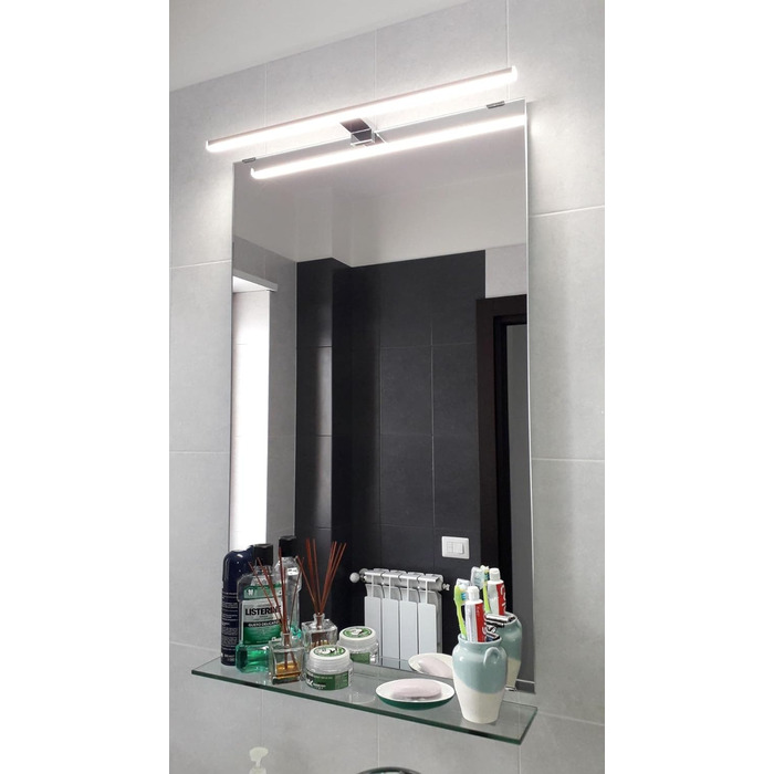 Azhien LED Mirror Light Bathroom 10W 820LM 60cm Neutral White 4000K, Slim 14mm Width 3in1 Mounting IP44 230V Wall Light Mirror Lamp 600mm, No Flickering Bathroom Cabinet Mirror Lights
