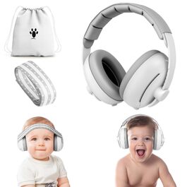 Дитячі шумопоглинаючі навушники-захисні Aolso Baby для дітей від 0 до 4 років, захист від шуму 24дБ, регульований м'який обруч, сірі