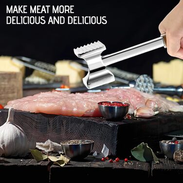 Рубессія М'ясорубка-Клопфер: подвійний молоток для м'яса, подрібнювач для стейків, курки, свинини та шніцелів