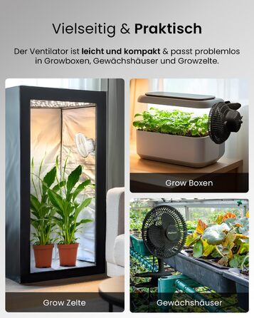 Mini вентилятор Pro Breeze з кліпсою, 20 см, 2 швидкості, тихий, для столу, офісу, кімнати, росту рослин, білий