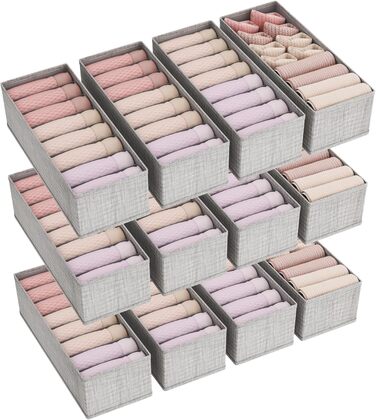 Lifewit 10-Piece Hemnes Organizer Set for Dresser, Changing Table, Closet Organizer, Drawers, Organization System for Changing Supplies, Baby Clothes, Socks, Bras, Underwear (12-Piece Pack for HEMNES 160cm)