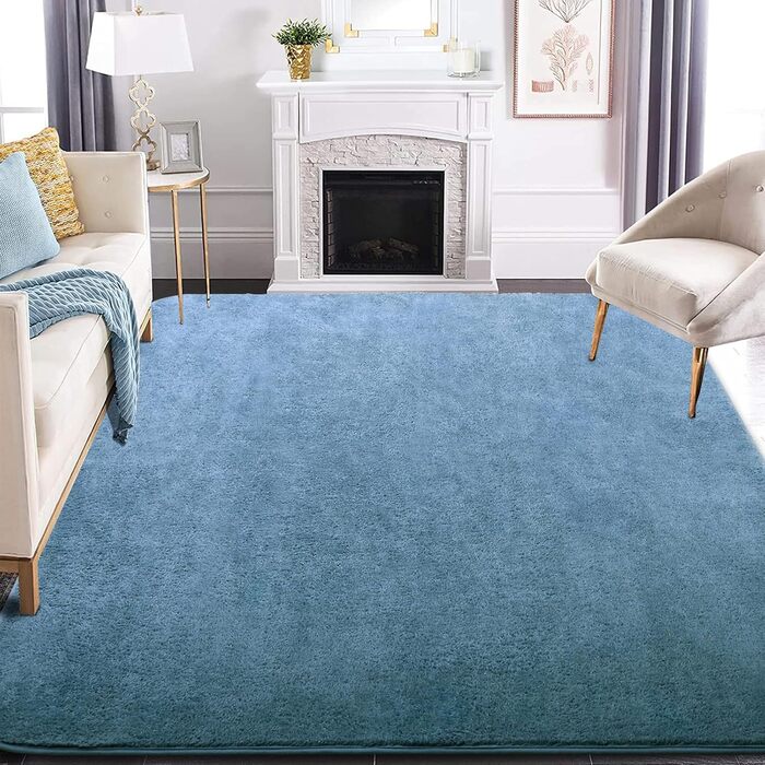 Килим з мікрофібри 120x170 см - Можливий для прання, короткий ворс для вітальні та спальні, м'який, пухнастий, сучасний однотонний дизайн, антрацит (200 x 300 см, прямокутний)