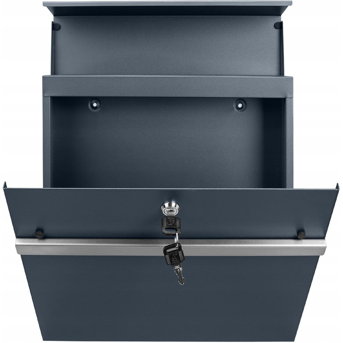 Поштова скринька настінна Anthrazit RAL 7016, велика (XXL) з можливістю гравіювання адреси та відділенням для газет