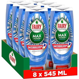Засіб для миття посуду Fairy Max Power Antibakterіальний, набір 8 шт по 545 мл